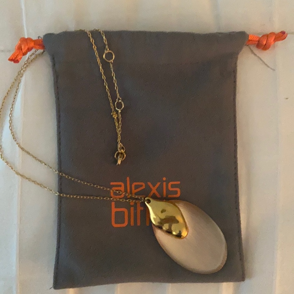 Alexis Bittar Gold + Clear Lucite Necklace